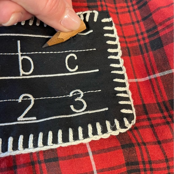 Vintage Cottontail Originals red black plaid school chalkboard 2 pc outfit 4 - Picture 3 of 9